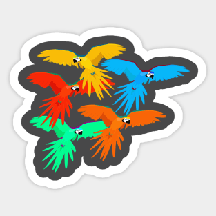 Five Parrots Sticker